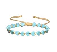 Bracelet délicat en forme de cœur rouge pour homme Wemen, bracelet manchette tendance d'été, cordon bleu, vert, beige, mignon, empilable, bijoux pour couples, cadeau, One Size, Pierre de cristal, Pas
