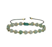 Bracelet délicat en forme de cœur rouge pour homme Wemen, bracelet manchette tendance d'été, cordon bleu, vert, beige, mignon, empilable, bijoux pour couples, cadeau, One Size, Pierre de cristal, Pas