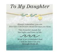 Bracelet délicat en or avec initiales, cadeau pour femme, maman, adolescente, bracelet tendance ondulé, cadeau pour grand-mère, cadeau de remise de diplôme pour elle, fille, amie, lettre A à Z, bijou