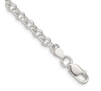 Bracelet demi-rond en argent sterling 925 poli de 4,75 mm, 18 cm, fermoir mousqueton, bracelet pour femme