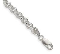 Bracelet demi-rond en argent sterling 925 poli massif de 2 mm avec fermoir mousqueton de 19 cm pour femme
