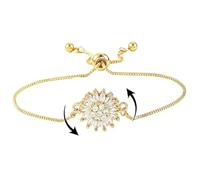 Bracelet d'humeur tournesol pour femme, réglable, bijoux inspirants, cadeau, 7-9in, Acier allié, Oxyde de zirconium