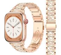 Bracelet Diamant Bling compatible avec Apple Watch Bracelet 38mm 40mm 41mm 42mm 44mm 45mm 46mm 49mm, Acier Inoxydable Brillant avec Diamants pour iWatch Série Ultra 1 2 3 SE 11 10 9 8 7 6 5 4