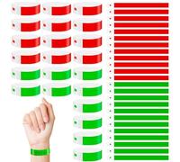Bracelet d'Identification, 600 Pcs Bracelets d'identification pour Événements Disposent d'un Design Auto-adhésif, Bracelet d'entrée pour Événements/Festivals/Concerts, Bracelet en Papier (Rouge/Vert)