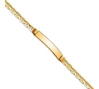 Bracelet d'identification avec ancre marine marine 4,5 mm 14 carats - Bijoux cadeau pour maman, 20 centimeters, Métal, Pas de gemme
