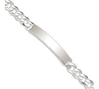 Bracelet d'identification en argent sterling 925 massif poli avec fermoir mousqueton de 20 cm de large et 6 mm de large pour femme
