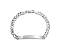 Bracelet D'Identification Personnalisé Avec Nom Gravé Pour Hommes Chaîne À Maillons Cubains De Miami À Coupe Diamant De 5 Mm Calibre 180 En Argent Sterling .925 7,5 Pouces Personnalisable