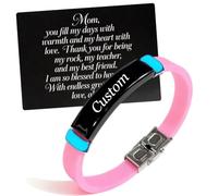 Bracelet d'identification personnalisé phosphorescent et carte réconfortante - Cadeau personnalisé gravé pour vos proches, nom/date/message gravé pour homme et femme, bijou souvenir lumineux pour la
