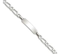 Bracelet d'identification pour adolescent en argent sterling 925 poli poli de 15 cm de large avec pince de homard 6 mm de large
