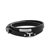 Diesel Bracelet Pour Homme , 18 Cm - 19.5 Cm Bracelet En Cuir Noir, DX0971040