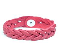Bracelet diffuseur d'huiles essentielles en cuir tressé, mixte (grand/adulte, rouge)