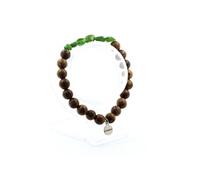 Bracelet en diopside du Brésil + perles en bois de 8 mm