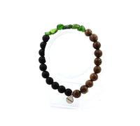 Bracelet Diopside du Brésil + Perles Onyx noir mat + bois 8 mm - A Bijoux