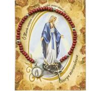 bracelet dizainier Vierge Miraculeuse en perles de bois parfumé (livraison gratuite)