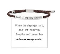 Bracelet « Don't Let The Hard Days Win » - Cadeau inspirant pour femme - Bracelet tressé réglable - Ne laissez pas les jours durs gagner - Bracelets tendance 2025, Alliage, Pas de gemme