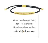 Bracelet « Dont Let The Hard Days Win » en acier inoxydable fait à la main - Bracelet inspirant pour femme « To My Daughter » - Réglable - Tressé à la main - Bijou inspirant pour meilleur ami, onesize