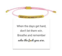 Bracelet « Don't Let The Hard Days Win », « Remember Who You Are B-racelet », tube de motivation B-racelet, bijoux inspirants pour femmes, filles, famille, amis, 1pcs, Métal, Agate