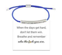 Bracelet « Don't Let The Hard Days Win », « Remember Who You Are B-racelet », tube de motivation B-racelet, bijoux inspirants pour femmes, filles, famille, amis, 1pcs, Métal, Agate