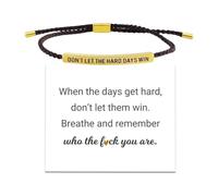 Bracelet « Don't Let The Hard Days Win », « Remember Who You Are B-racelet », tube de motivation B-racelet, bijoux inspirants pour femmes, filles, famille, amis, 1pcs, Métal, Agate