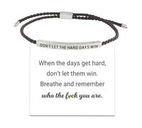 Bracelet « Don't Let The Hard Days Win », « Remember Who You Are B-racelet », tube de motivation B-racelet, bijoux inspirants pour femmes, filles, famille, amis, 1pcs, Métal, Agate