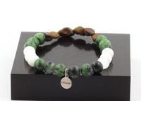 Bracelet d'opale de boulder australien + perles d'épidote australienne + sélénite marocaine 8 mm