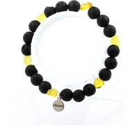 Bracelet d'opales jaunes australiennes + perles de lave de 8 mm
