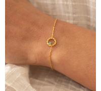 Bracelet doré - connecteur torsadé bleu