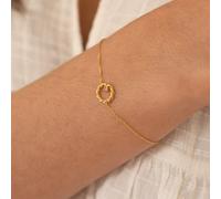 Bracelet doré - connecteur torsadé rose