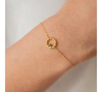 Bracelet doré - connecteur torsadé vert