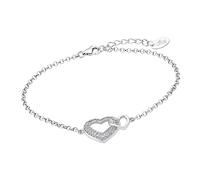 Bracelet Double Coeur Lotus Silver Lp1917-2/1 Zircone Argent 925 Jlp1917-2-1