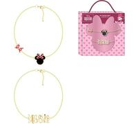 Bracelet double enfant Minnie Mouse avec breloques en ruban et lettering « Minnie » en bijoux Disney officiel pour filles de plus de 3 ans, parfait pour jeu symbolique et détail coquin