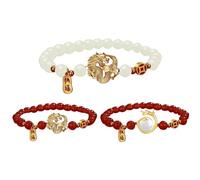 Bracelet dragon 2024 Feng Shui | Bracelet extensible en corde du zodiaque chinois porte-bonheur pour le Nouvel An