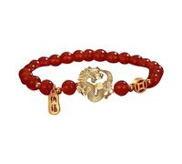 Bracelet dragon 2024 Feng Shui | Bracelet extensible en corde du zodiaque chinois porte-bonheur pour le Nouvel An