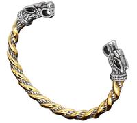 BRACELET Dragon Bracelet Or-Bronze Massif Twisted Acier Inoxydable Lourd Norse Viking Torque Bracelet pour Hommes234