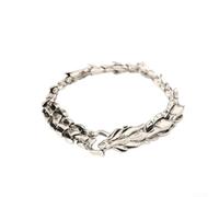 Bracelet Dragon en Alliage d'Argent 20cm Style Chinois | Motif chinois du dragon du zodiaque, construction en alliage argenté, 20 cm de long, déclaration de mode unisexe