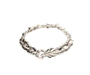 Bracelet Dragon en Alliage d'Argent 20cm Style Chinois | Motif chinois du dragon du zodiaque, construction en alliage argenté, 20 cm de long, déclaration de mode unisexe
