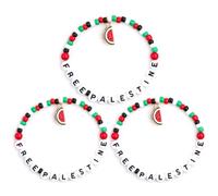 Bracelet drapeau de la Palestine, bracelet Palestine libre, perles réglables, bijoux en forme de pastèque, bracelet palestinien pour femme