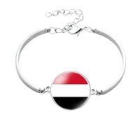 Bracelet Drapeau National Du Yémen - Pays Asiatique Chaîne Réglable Dôme En Verre Cabochon Bracelet À Breloques, Bracelet D'Ornement Bijoux Accessoires Cadeaux Pour Hommes F