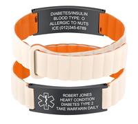 Bracelet d'urgence personnalisé pour homme et femme - Bracelet de sport SOS ID en silicone étanche avec gravure nom, numéro de téléphone, diabète, épilepsie, allergie, alarme médicale, bracelet