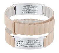 Bracelet d'urgence personnalisé pour homme et femme - Bracelet de sport SOS ID en silicone étanche avec gravure nom, numéro de téléphone, diabète, épilepsie, allergie, alarme médicale, bracelet