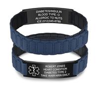 Bracelet d'urgence personnalisé pour homme et femme - Bracelet de sport SOS ID en silicone étanche avec gravure nom, numéro de téléphone, diabète, épilepsie, allergie, alarme médicale, bracelet