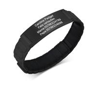 Bracelet d'urgence personnalisé SOS pour enfants - En silicone étanche - Anti-perte - Avec gravure nom, numéro de téléphone pour enfants, bracelet de sécurité, bracelet d'identification médicale pour