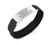 Bracelet d'urgence personnalisé SOS pour enfants - En silicone étanche - Anti-perte - Avec gravure nom, numéro de téléphone pour enfants, bracelet de sécurité, bracelet d'identification médicale pour