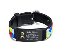 Bracelet d'urgence SOS pour Enfants - Bracelet d'identification avec gravure de nom et numéro de téléphone, bracelets anti-perte pour enfants autistes, bracelet médical d'urgence personnalisé pour