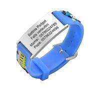 Bracelet d'urgence SOS pour enfants - En silicone étanche - Anti-perte - Bracelet d'identification pour enfants - Personnalisé - Pour filles et garçons