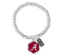 Bracelet élastique à breloques Alabama Crimson Tide Hazel Mom - Bijoux cadeau UA - 19,1 cm - 19,1 cm - Sans pierre précieuse - 19 cm - Sans pierre précieuse