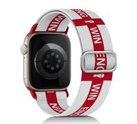 Bracelet élastique compatible avec Apple Watch 38 mm, 40 mm, 41 mm, 42 mm, pour homme et femme, réglable, en nylon - Motif drapeau de football - Série 11 10 9 8 7 6 5 4 3 2 1 SE Ultra 3 2, 49mm/46mm