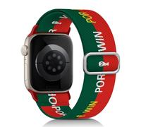 Bracelet élastique compatible avec Apple Watch 38 mm, 40 mm, 41 mm, 42 mm, pour homme et femme, réglable, en nylon - Motif drapeau de football - Série 11 10 9 8 7 6 5 4 3 2 1 SE Ultra 3 2, 38mm/40mm