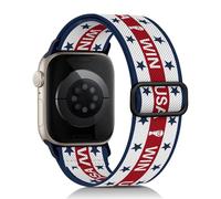 Bracelet élastique compatible avec Apple Watch 38 mm, 40 mm, 41 mm, 42 mm, pour homme et femme, réglable, en nylon - Motif drapeau de football - Série 11 10 9 8 7 6 5 4 3 2 1 SE Ultra 3 2, 38mm/40mm