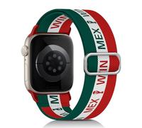 Bracelet élastique compatible avec Apple Watch 38 mm, 40 mm, 41 mm, 42 mm, pour homme et femme, réglable, en nylon - Motif drapeau de football - Série 11 10 9 8 7 6 5 4 3 2 1 SE Ultra 3 2, 38mm/40mm